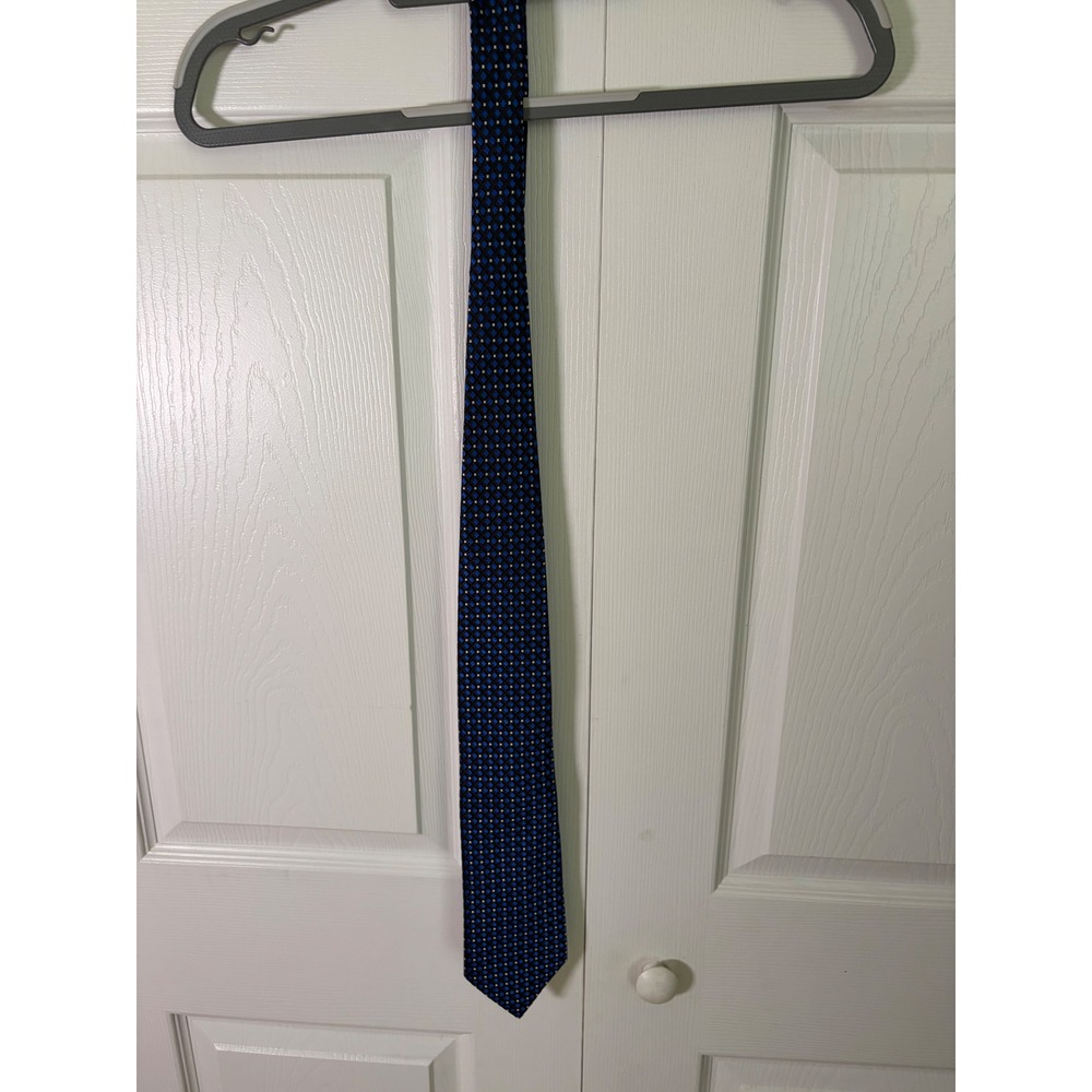 Perth‎ Ltd Mens Necktie Charcoal Grey White Micro Dot Pattern Polyester Tie
